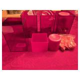 (4) New Acrylic Red Candle Holder Sets