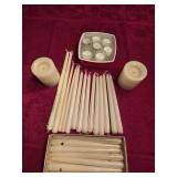 White Candle Sticks, (2) Flameless Pillar