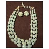 Beaded Layered Necklace & Earrings