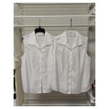 Sz 2P (2) CHICO'S Sleeveless Button Down Collared