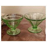 (2) Uranium Glass Sherbet Cups