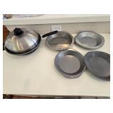 Skillet, Dome Lid & (3) Pie Pans