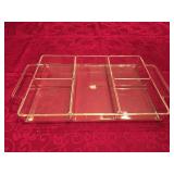 Crate & Barrel Acrylic Divided Serving Tray Set