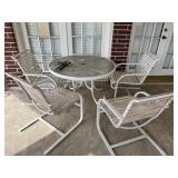 41'x27' Round Glass Top Patio Table & Chairs