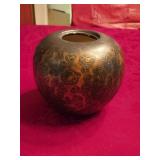 7' Ceramic Vase with a Textured, Metallic Glaze