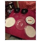 Trays, Platters & (2) Plastic Covered Disposable