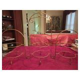 (3) Gold-toned Metal Three-tiered Plate or