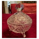 Footed Crystal Lidded Candy Bowl