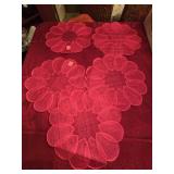 (5) Pink Mesh Tear Drop Placemats