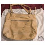 Coach Poppy Leather Tote Bag in a Natural or