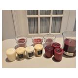 (4) Flower Pot Votives w/Candles, (4) New Root
