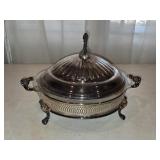 VTG Silver-plated Covered Serving Dish w/Glass