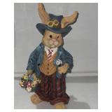 15" 2002 Hand Painted Resin Bunny