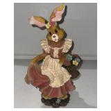 VTG 13" Hand Painted Resin Bunny