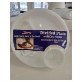 NEW (20) Divided Plates w/Cup Holder