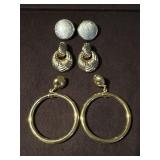 (3) Pairs Of Faux Earrings
