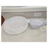 Large Thick Plastic Bowl &  Insulated Gravy Server