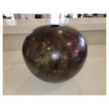 10' Spherical Raku-fired Studio Pottery Vase.