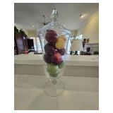 22' Glass Krosno Apothecary Jar w/Faux Fruit