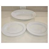 15.5' Porcelain Oval Platter + (2) 11' Platters