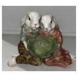 11.5"x7.5ï¿½ VTG 2 Rabbits w/Lettuce Leaf