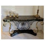 Vintage Henredon Marble and Iron Console Table