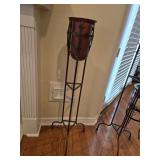 46.4' Metal Stand w/Red Glass Insert