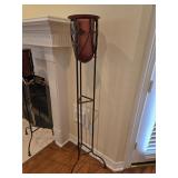 56.5' Metal Stand w/Red Glass Insert