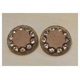 Vintage Clip On Earrings Rhinestone