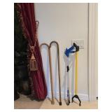 (2) Wooden Canes & (2) Picker Uppers
