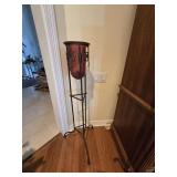 44.5' Wrought Iron Plant Stand with a Red