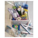 Basket Filled with Various Cleaning Supplies,