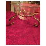 17'ï¿½11' Large Bell Glass Bowl in Brass Stand