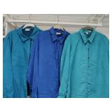 (3) Sz 2 CHICO'S Blue Suede Long Sleeved