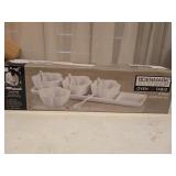 NIB 9 Piece Porcelain Condiment Set