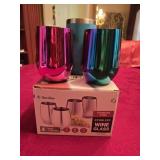 NIB (4) Stainless Wine Glasses + (3) More Glasses