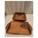 Wooden Square Bowl & Tray