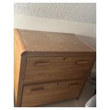 Wooden 2 Drawer Lateral File Cabinet w/Key