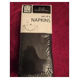 NIP Set of (8) 20x20 Black Cloth Napkins