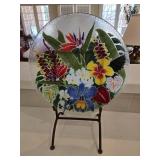 Peggy Karr Fused Art Glass Plate in the Tropical