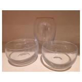 (2) Crystal Bowls & Vase