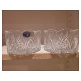 Pair of Bohemian Czech Republic Hand-Cut 24%