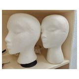 (2) Foam Mannequin/Hat Heads