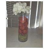 10' Thick Glass Cylinder w/Arrangement