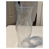 Large Etched Glass Hurricane Shade