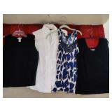 (4) SZ Lg & XL Designer Sleeveless Blouses