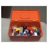 Vtg Plastic Storage Box w/Lego Pieces