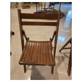 Vintage Wooden Slatted Folding Chair - Made in