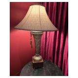 34' Metal Table Lamp on Marble Base w/Tassel