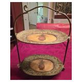 NWT 22' Metal Two-tiered Serving Tray